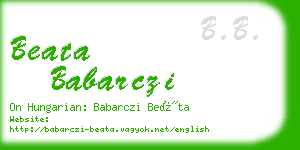 beata babarczi business card